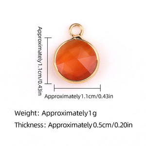 Colgante facetado pulido de cobre chapado de 10 mm de corte redondo para accesorios de joyería DIY, collares y pendientes - Product Image 5