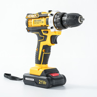 Perceuse sans fil portative 21V avec moteur à balais, batterie lithium-ion, perceuse à percussion multifonction pour la maison, tournevis électrique