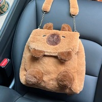 Sac à dos en peluche super doux Lapin, Sac à bandoulière en peluche Kapibala, Sac à bandoulière diagonal pour enfants et étudiants