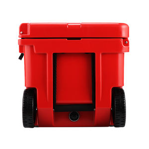 Özel desen termal bira Coolbox 55QT büyük lastik içecek soğutucu Metal kolu tam Wrap taşınabilir rotowheels soğutucu ile tekerlekler - Product Image 4