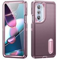Casing Ponsel Jiaojin Motorola Motog5g 2025 Model Dompet dengan Penyangga, Desain Hewan, Bahan TPU+PC, Paduan Warna Merah, Gaya Eropa Amerika