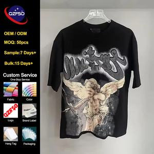 قميص رجالي مخصص من QZFSO بتصميم عصري وطباعة DTG وغسيل حمضي - Product Image 1
