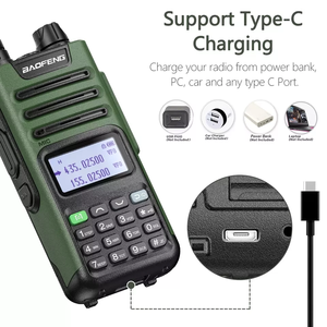 Mới Baofeng uv13 Pro V1 V2 10W mạnh mẽ Loại-C sạc Walkie Talkie băng tần kép UV-13 Pro cầm tay ham hai chiều thu phát vô tuyến - Product Image 4