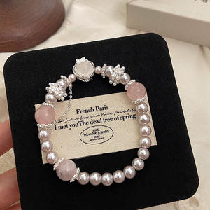 <span class=keywords><strong>Pulsera</strong></span> Elástica de Cuarzo Rosa con Cuentas INS, Colgante de Calabaza, Mariposa, Corazón, Planeta, Flor de Cuatro Hojas, Cristal Dorado para Viaje - Product Image 4