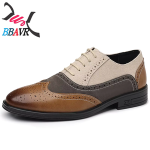 Zapatos Formales de Hombre con Cordones, Diseño Brogue a Rayas, Transpirables, de PU, para Otoño, Estilo Casual de Negocios, Talla Grande - Product Image 5