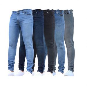 Pantalones de Mezclilla Elásticos para <span class=keywords><strong>Hombre</strong></span>, Pantalones Ajustados Negros de Otoño, Estilo Europeo y Americano, Pantalones de Mezclilla Ajustados para <span class=keywords><strong>Hombre</strong></span> - Product Image 1
