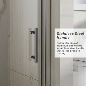 Cabine <span class=keywords><strong>de</strong></span> <span class=keywords><strong>douche</strong></span> murale à porte <span class=keywords><strong>coulissante</strong></span> chromée sur baignoire avec poignée en acier inoxydable - Product Image 5