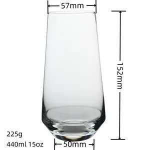 440ml 15oz Soda Lime Lead Free High Quality Simple Water Drinking Glasses