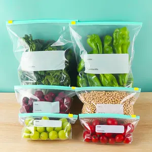 AIUDO Ldpe Household Zipper Freezer Plastic Grip Seal Ziplock Retail Box Vegetables Lunch Stand Up Plastic Bag With Zipper