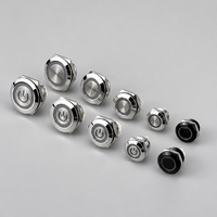 Interrupteur à bouton-poussoir tactile en acier inoxydable, anneau LED éclairé, IP65, 12 mm, 16 mm, 19 mm, 22 mm, pour équipement électrique