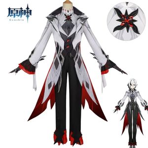 Genshin Impact Arlecchino Le Valet Cosplay Costume Ensemble Complet Perruque Uniforme Onze Fatui Harbingers Outfit Halloween Carnaval Party - Product Image 1