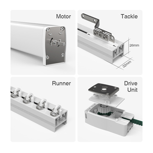 Moteur de <span class=keywords><strong>rideau</strong></span> intelligent en gros, rails doubles motorisés pour hôtel, maison, bureau - Product Image 4
