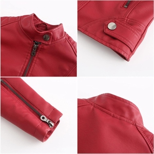 Blouson de moto en cuir véritable pour femme, style européen, matelassé au crochet, protection optimale, respirant, hiver - Product Image 6