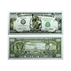 Estatua americana de la libertad, billetes de papel de plata, tarjeta de plástico de un millón de dólares, decoración del hogar, adornos coleccionables, regalo