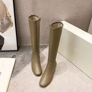 Nouvelles Bottes Longues Femme 2025 à Talon Carré et Moyen, Bout Rond, en Cuir de Haute Qualité, Imperméables pour l'Extérieur - Product Image 5