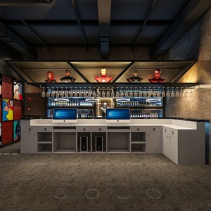 Comptoir de bar à cocktails en bois écologique, durable, résistant aux taches, pour boîte de nuit, bar à LED - Product Image 6