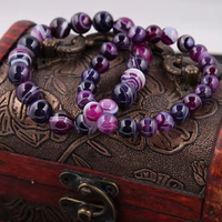 Bracelet en perles d'agate naturelle de haute qualité, rayé, tendance, accessoire ODM pour cadeau, vente chaude, directement de l'usine