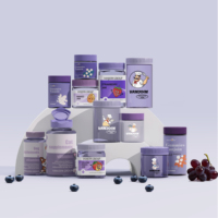 Bocaux en plastique de qualité alimentaire pour compléments vitaminiques, gommes, pilules, capsules, contenants en plastique avec boîte d'emballage, 120 ml, 150 ml, 180 ml, 250 ml