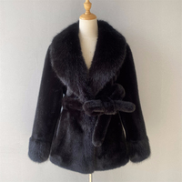 Jxwatcher Manteau en fausse fourrure élégante, imitation fourrure, épaisse et moelleuse, fausse fourrure de vison, manteau d'hiver pour femmes, fausse fourrure