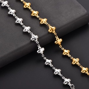 Bracelets de cheville et bracelets floraux tendance pour les vacances à la plage, en acier inoxydable 316L, étanches, faits à la main, bijoux à maillons pour femmes, usage quotidien - Product Image 4