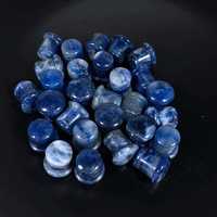 Vendeur chaud Sodalite Single Flare Plug avec rainure bouchons d'oreille Tunnel percé pierre naturelle Piercing bijoux en gros