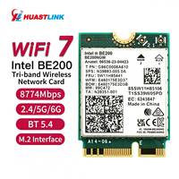 Tarjeta Inalámbrica WiFi 7 BE200 M.2, 8774 Mbps, Tri-Banda, 802.11BE, BT5.4, Adaptador de Alta Velocidad para Laptop