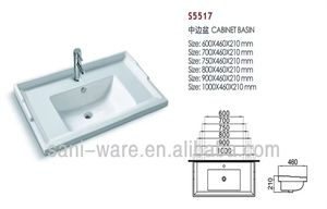 Lavabo Rectangular Profundo de Cerámica Blanca Moderna, Directo de Fábrica, con Acabado Autolimpiante, Ecológico, para Baño - Product Image 5