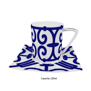 Tasse de café et soucoupe en céramique, 4 couleurs, nouveau style en fer, - Product Image 6