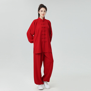 Men's and Women's <strong>Tai</strong> <strong>Chi</strong> Practice <strong>Clothing</strong>, Middle-aged and Elderly Short Sleeved Martial Arts Suit, Cotton and Silk - Product Image 6