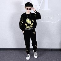 Ensemble de vêtements pour garçons d'automne : T-shirt et pantalon long, vêtements décontractés en coton pour enfants, ensemble de survêtement pour adolescents