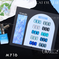 Nouveau Kit de Vernis à Ongles Gel UV Mini 10 Couleurs Milan pour l'Été, Non Toxique, Tendance, Personnalisé, Anti-Jaunissement, Effet Œil de Chat, pour Salons de Manucure