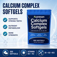 SPL OEM Complexe Multivitaminé Calcium en Gélules Souples pour la Santé des Dents et des Os, Vitamines D3, K2, B1, B2, B12, Capsules de Calcium Complex