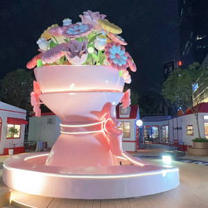 Su misura grande 3D scultura di simulazione fiore FRP astratta bellezza Chen per giardino esterno prato piazza parco centro commerciale modello comunale - Product Image 3
