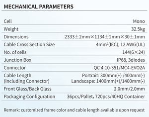 Panel Solar <span class=keywords><strong>JA</strong></span> Solar JAM72D30 LB 555-580W, Tipo P, Bifacial, Doble Cristal, PERC, Media Celda, Módulo Mono para Sistemas de Energía Fotovoltaica y Almacenamiento de Energía - Product Image 3