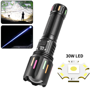 Linterna LED de Largo Alcance Recargable Tipo-C, Resistente al Agua, con Zoom, Alta Potencia, Láser Blanco, Portátil y Recargable - Product Image 3
