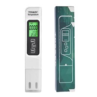 Testeur de qualité de l'eau numérique 3-en-1 TDS EC Température, haute précision, design moderne, portable, en PP, pour usage en jardin