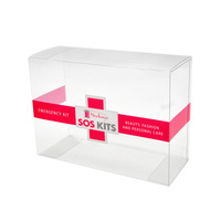 Boîte de rangement pliable en plastique PET transparent imprimé personnalisé avec logo OEM en gros, recyclable, pour kits médicaux, emballage de sécurité