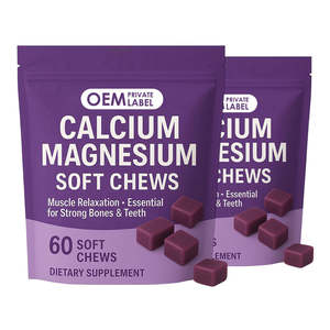 Gomitas de Magnesio OEM, Suplementos para Adultos, 60 Unidades, Masticables Suaves, Apoyo para la Salud de Huesos, Músculos y Articulaciones, Sistema Nervioso - Product Image 1