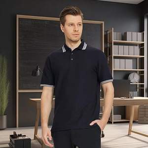 Polos de Piqué para hombre, manga larga, mezcla de algodón, con punta, informal, cuello, polo, ajuste clásico de negocios - Product Image 2