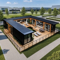 Maison conteneur préfabriquée de qualité professionnelle 20ft 40ft, maison modulaire avec cuisine, maison préfabriquée Mirror House pour camp de projet énergétique
