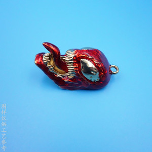 Pendentif Crâne Métallique Personnalisé Rouge Thème Visage de Dessin Animé 3D Breloque Collier pour Usage Quotidien - Product Image 1