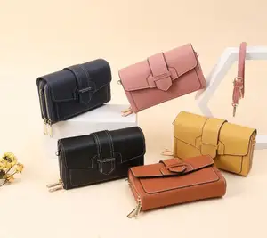 2022 Neue stilvolle Damen Designer Taschen Reiß verschluss Cross-Body Flap Messenger Geldbörse Mode Frauen Bright Colors Wallet Clutch