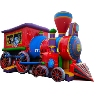 Parc de <span class=keywords><strong>jeux</strong></span> extérieur sur le thème du <span class=keywords><strong>train</strong></span> animalier - Parc d'attractions gonflable avec toboggan et parcours d'obstacles pour enfants - <span class=keywords><strong>Jeux</strong></span> sportifs - Product Image 3