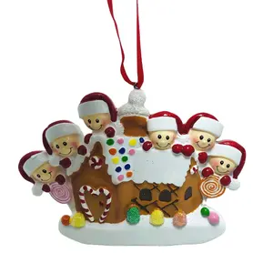 wholesale gingerbread family ornaments bulk hanging gingerbread man house Christmas ornaments