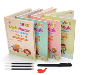 La <span class=keywords><strong>scuola</strong></span> riutilizzabile 4 quaderni <span class=keywords><strong>di</strong></span> stampa <span class=keywords><strong>di</strong></span> calligrafia magica del quaderno per la scrittura a mano per bambini - Product Image 1