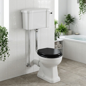 <span class=keywords><strong>WC</strong></span> deux pièces en céramique de style victorien avec chasse d'eau à double débit par gravité, siphon en P, <span class=keywords><strong>réservoir</strong></span> à niveau <span class=keywords><strong>bas</strong></span>, nouveau design - Product Image 1