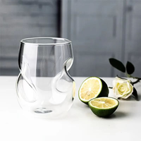 Verres à whisky et à vin en borosilicate épais de 400 ml, créatifs, transparents, pour la maison, les mariages et les fêtes
