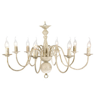 Lustre Rétro Vintage 8 Lumières en Laiton Poli, Suspension Bougie, Luminaire de Plafond avec Chaîne Dorée NS-120222 - Product Image 5