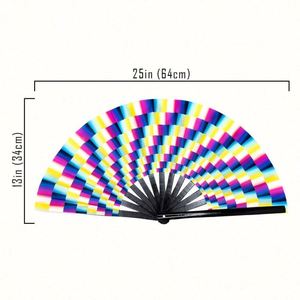 <b>Large</b> Folding Bamboo Handheld Chinese Kung Fu Tai Chi Decoration <b>Fan</b> Custom 33cm Painted Eco-Friendly Handmade - Product Image 3