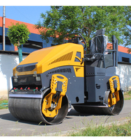 Compacteur Mini-Rouleau Compresseur de Route Diesel ou Essence de 2 à 5 Tonnes, pour Asphalte, avec Pneus en Caoutchouc, Engin de Chantier